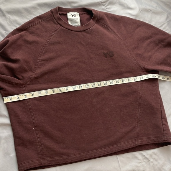 Adidas Y-3 cropped crewneck women’s sweatshirt | burgundy | size medium - Picture 7 of 10